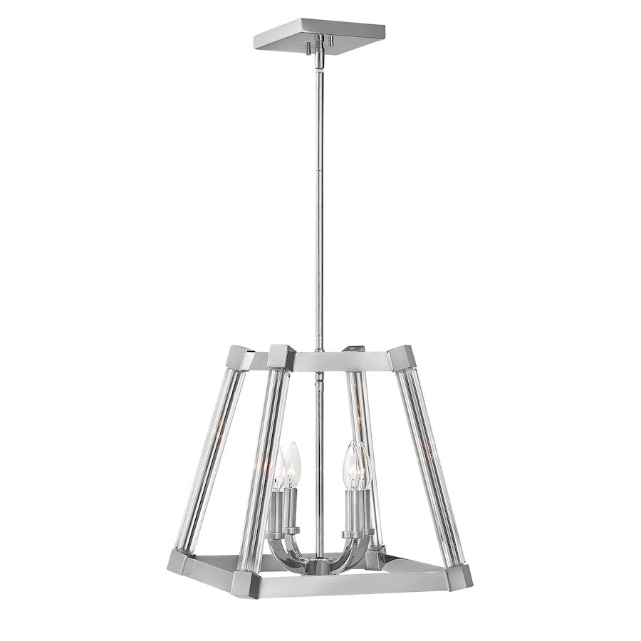 4 Light Hung Pendant, Polished Nickel