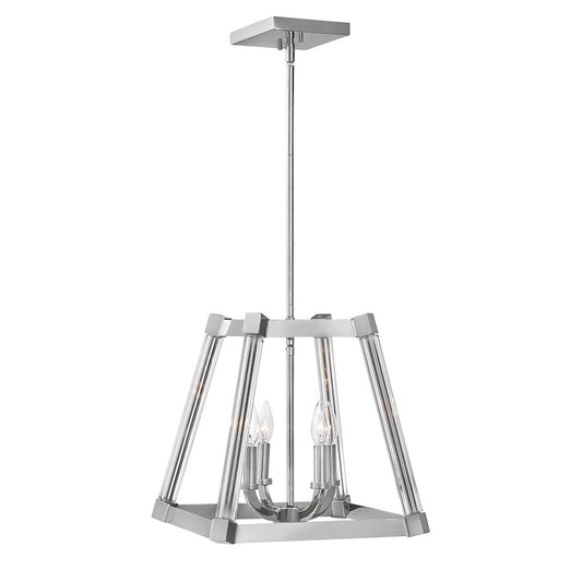 4 Light Hung Pendant, Polished Nickel