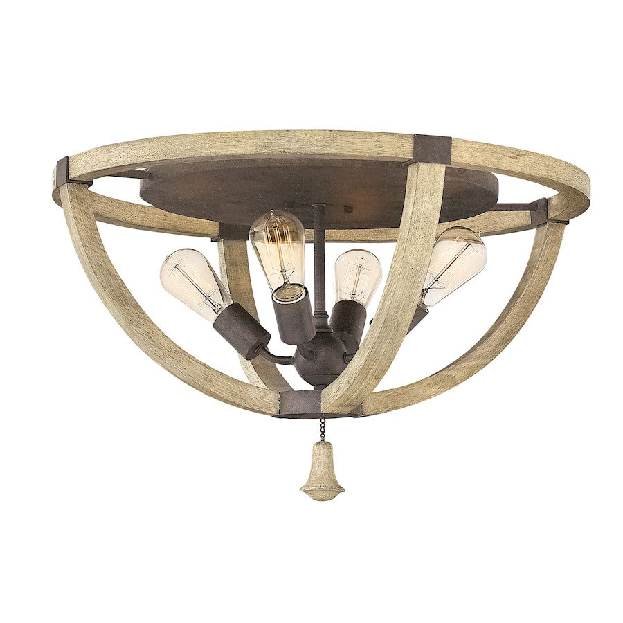 Fredrick Ramond Middlefield 4 Light Foyer Flush Mount, Iron Rust