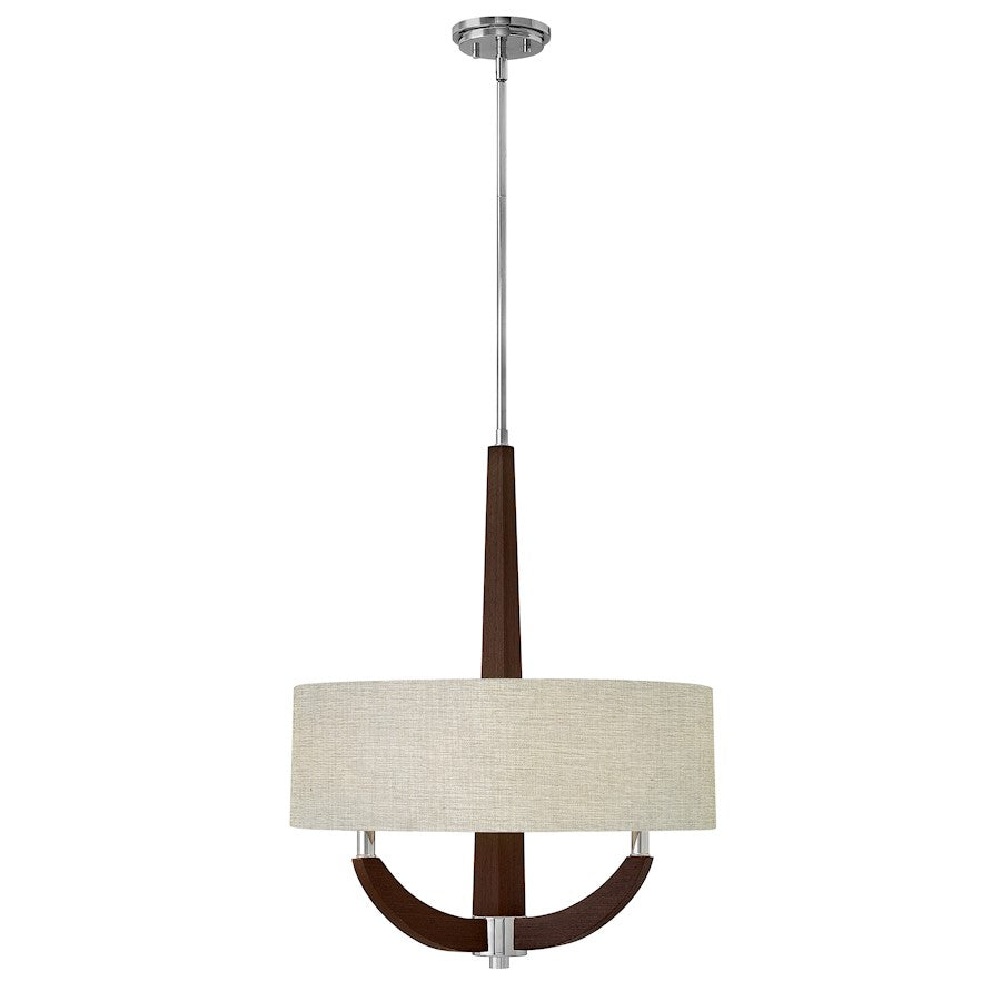 3 Light Foyer Stem Hung Pendant, Chrome