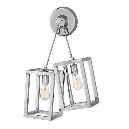 2 Light Ensemble Wall Sconce, Polished Nickel