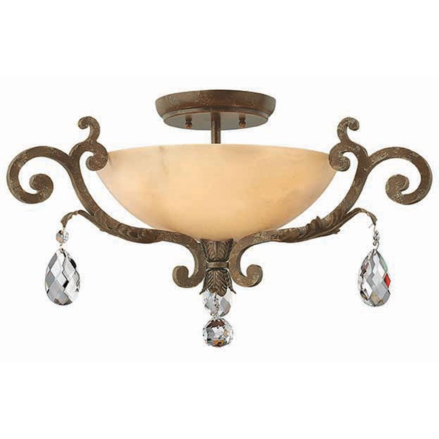 Fredrick Ramond Barcelona 3 Light Foyer Semi-Flush