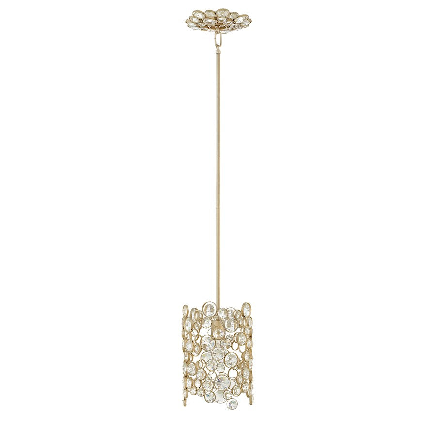 1 Light Anya Chandelier, Silver Leaf