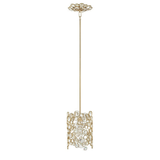 1 Light Anya Chandelier, Silver Leaf