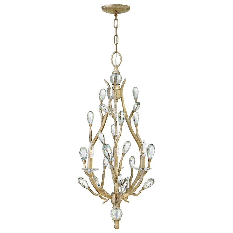 3 Light Chandelier Foyer, Champagne Gold