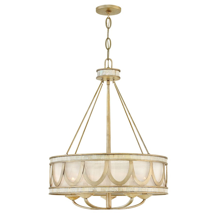 5 Light Sirena Chandelier, Champagne Gold