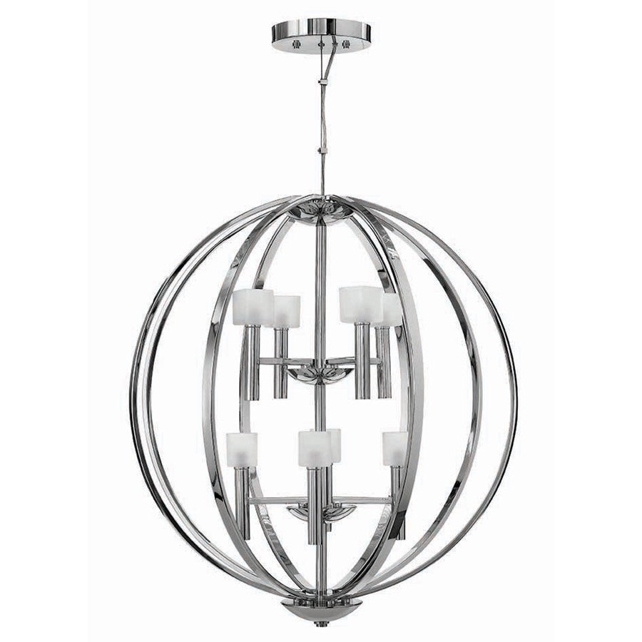 8 Light Chandelier 2 Tier Foyer, Chrome