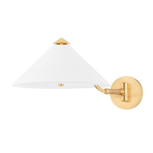 Hudson Valley Williamsburg 2 Light Wall Sconce, Aged Brass/White - 1002-AGB