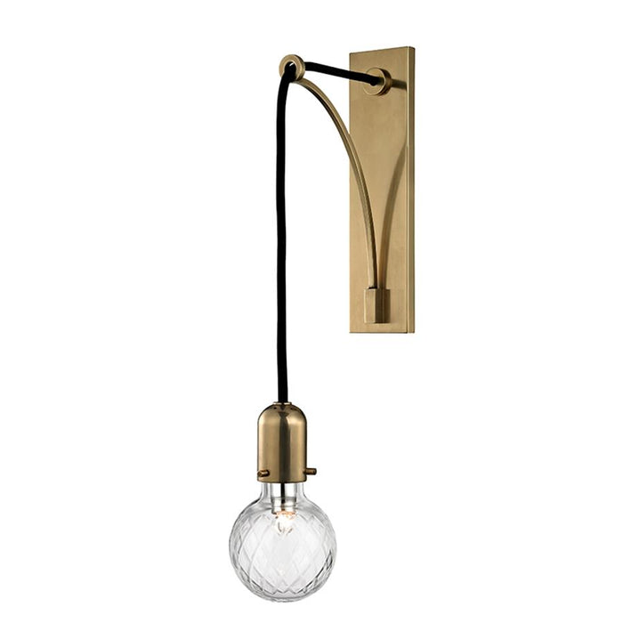 Hudson Valley Marlow 1 Light Wall Sconce, Aged Brass
