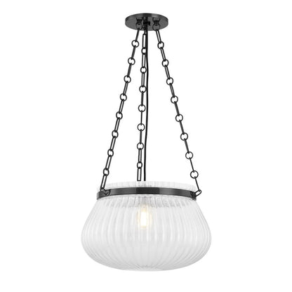 Hudson Valley Granby 1 Light 17" Pendant, Old Bronze/Clear - 1117-OB