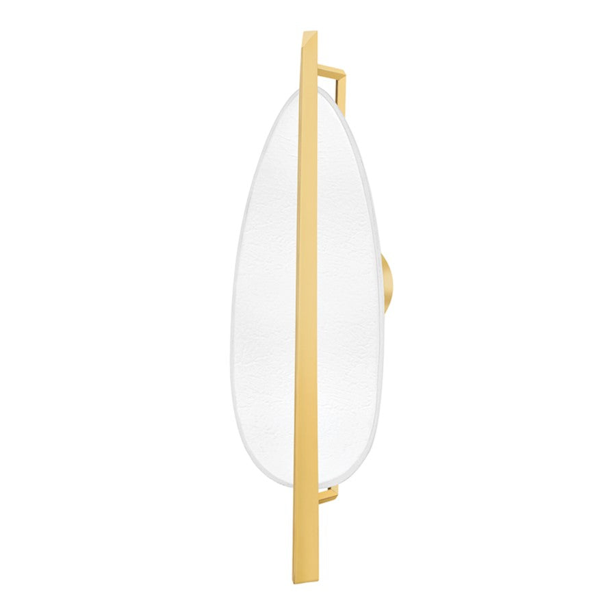 Hudson Valley Ithaca Led Wall Sconce, Aged Brass/White Plaster - 1170-AGB-WP