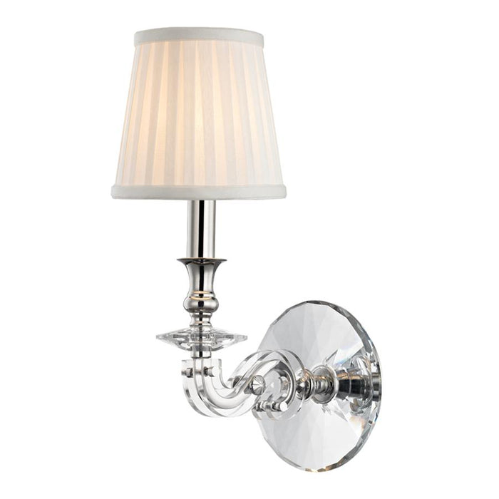 Hudson Valley Lapeer 1 Light Wall Sconce, Polished Nickel
