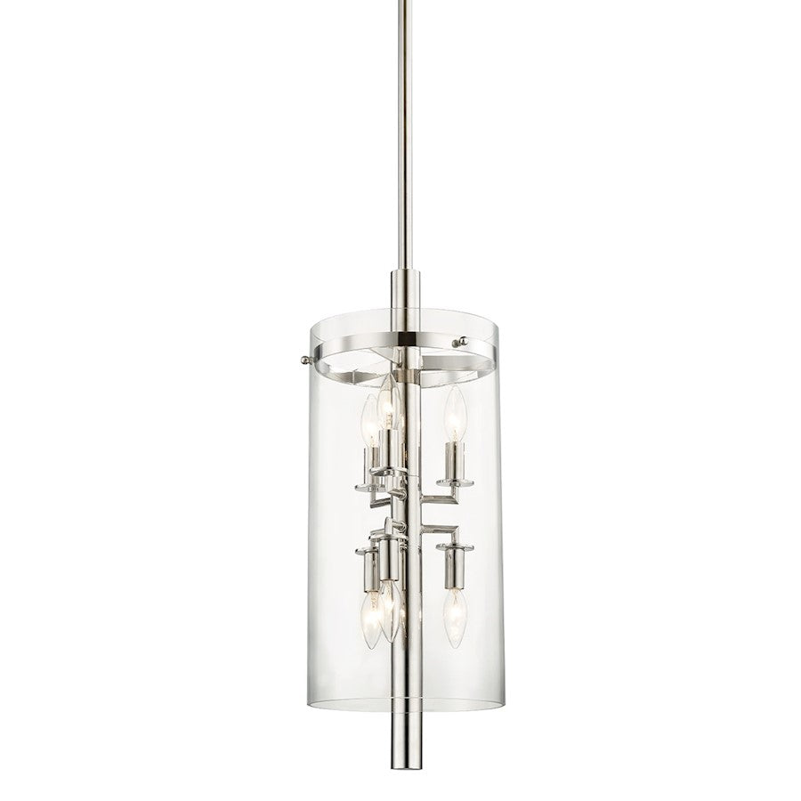 Hudson Valley Baxter 6 Light Pendant, Polished Nickel/Clear Glass - 1306-PN