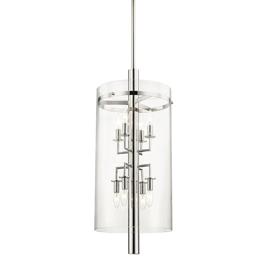 Hudson Valley Baxter 8 Light Pendant, Polished Nickel/Clear Glass - 1308-PN