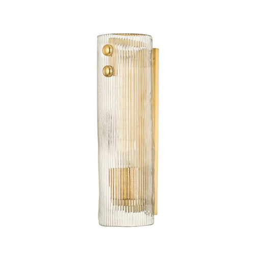 Hudson Valley Prospect Park 1 Light Wall Sconce, Aged Brass/Clear - 1414-AGB