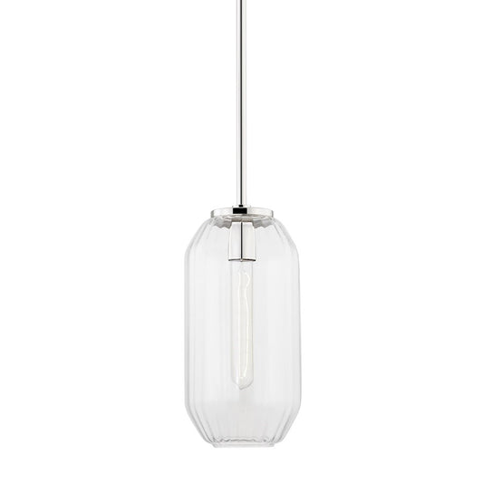 Hudson Valley Bennett 1 Light B Pendant, Aged Brass/Clear - 1508-AGB