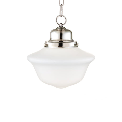 Hudson Valley Edison Collection 1 Light Pendant, Nickel/Opal Glossy - 1609-PN