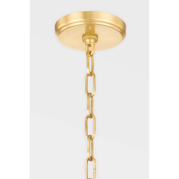 Hudson Valley Treman 1 Light Pendant, Brass/Gloss White/White