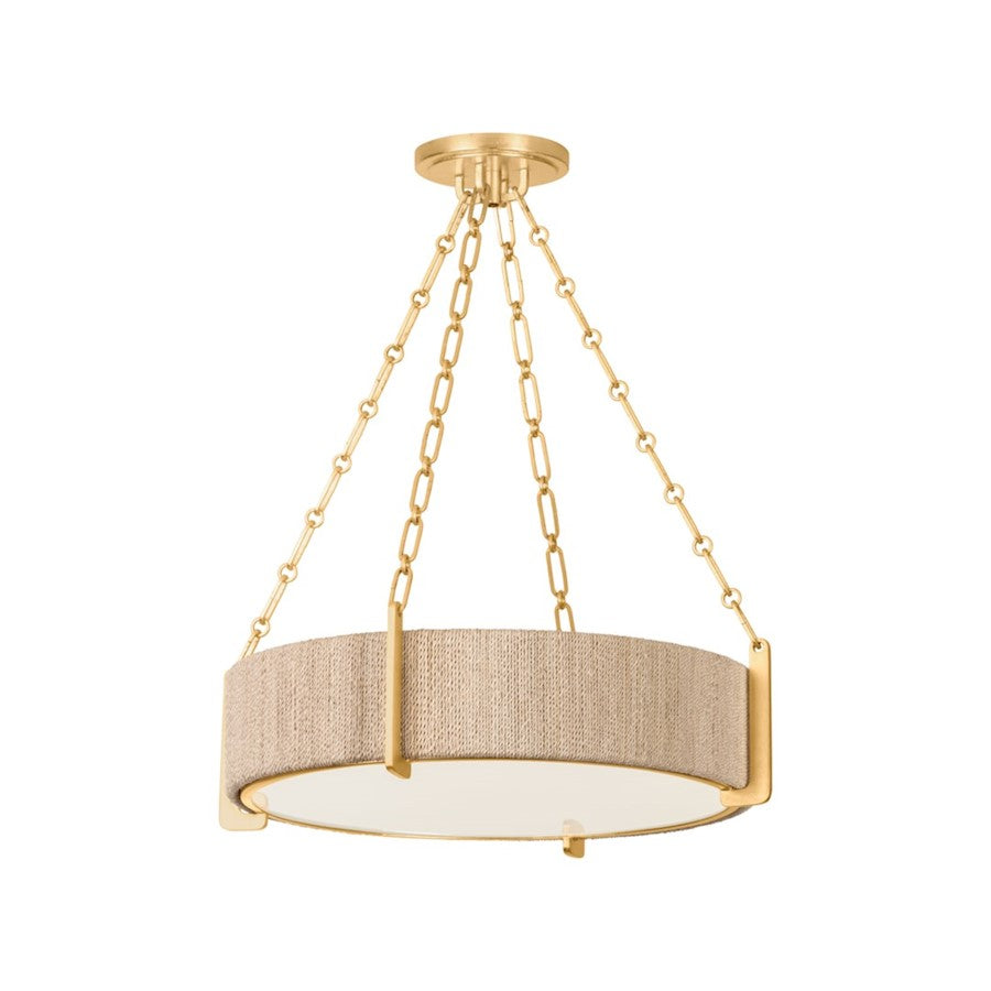 Hudson Valley Quebec 4 Light Chandelier, Gold Leaf/Bleached - 1634-GL