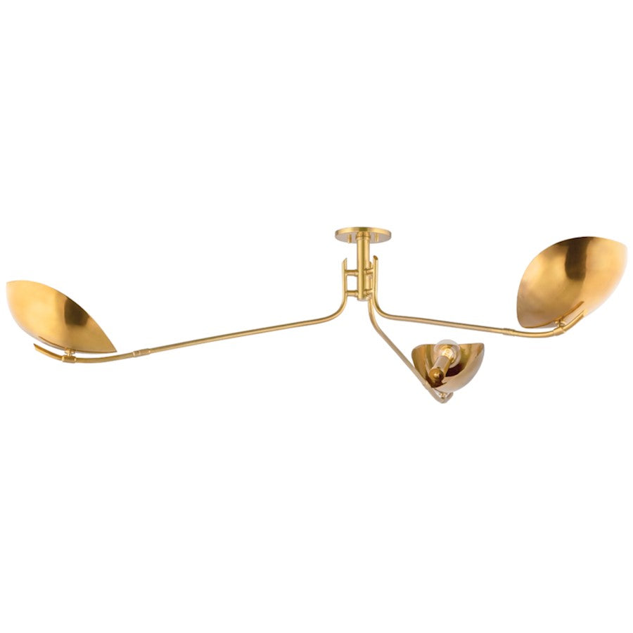 Hudson Valley Avondale 3 Light Semi Flush in Aged Brass - 1753-AGB