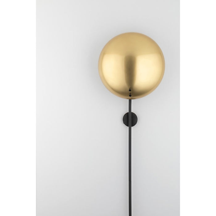 Hudson Valley Afton 1 Light Plug In Wall Sconce, Bronze/Brass