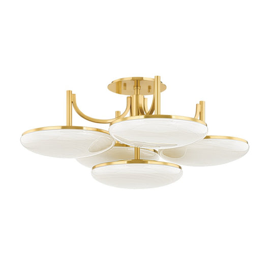 Hudson Valley Bregman 5 Light Semi Flush Mount, Aged Brass - 2005-AGB