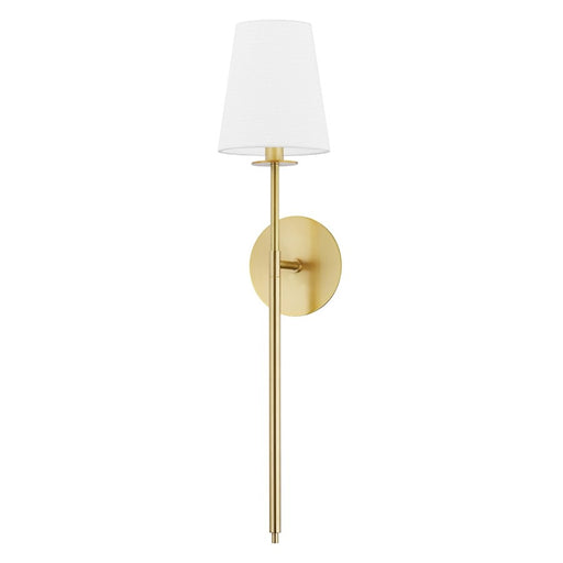 Hudson Valley Niagra 1 Light Wall Sconce, Aged Brass/White - 2061-AGB