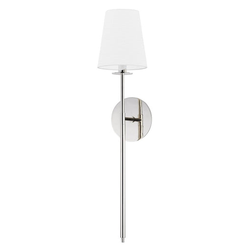 Hudson Valley Niagra 1 Light Wall Sconce, Polished Nickel/White - 2061-PN