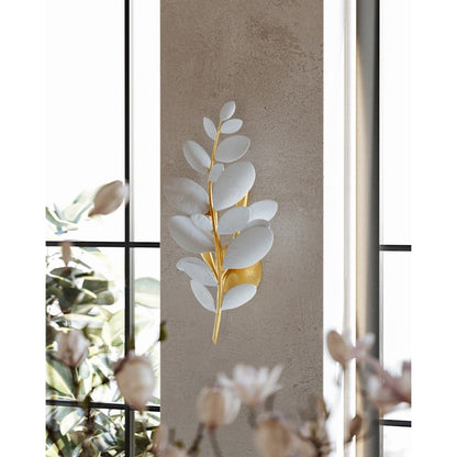 Marabec 3 Light Wall Sconce, Gold Leaf/White Plaster