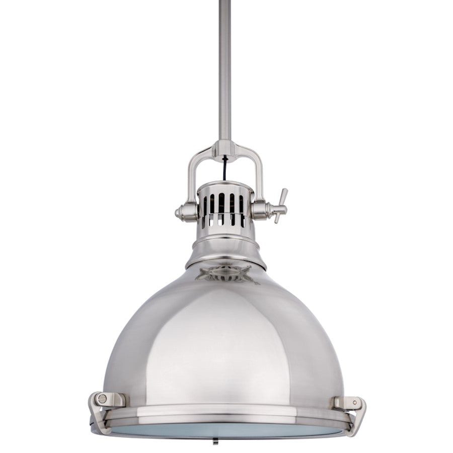 Hudson Valley Pelham 1 Light 17" Pendant, Satin Nickel/Satin Nickel - 2212-SN