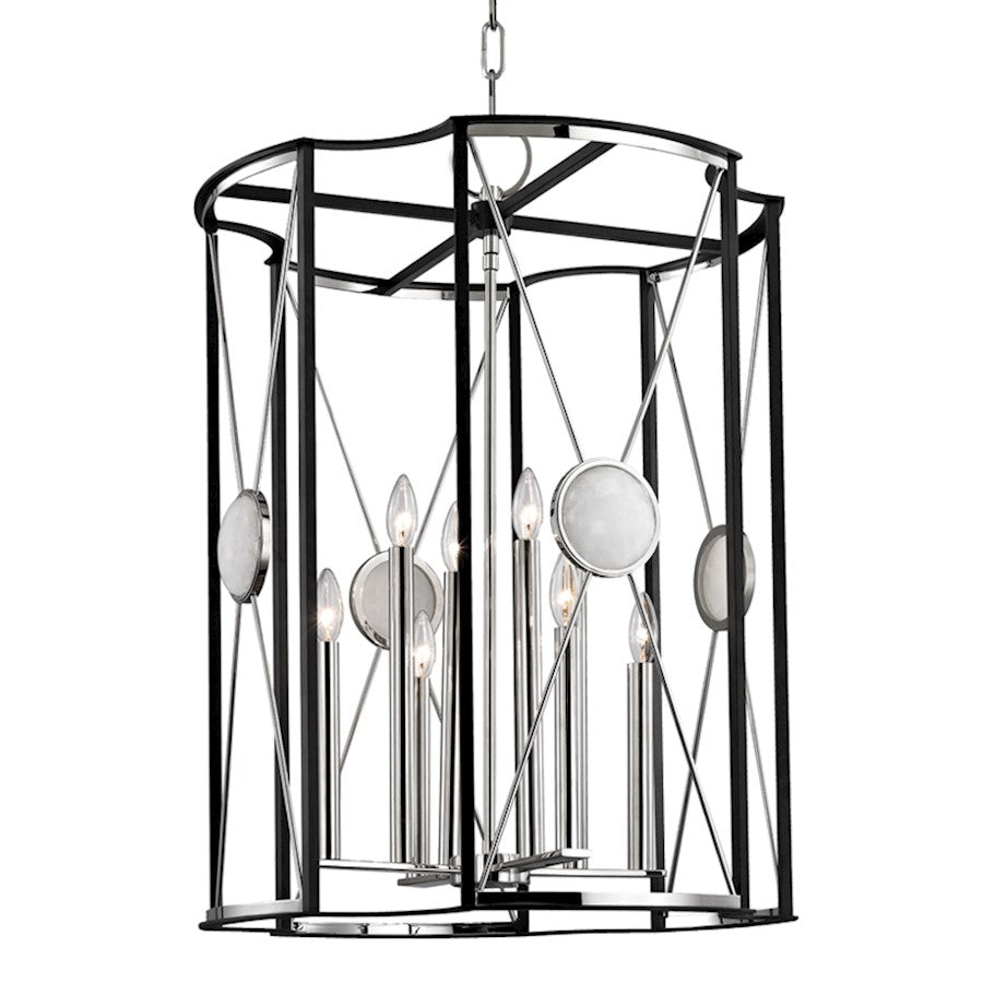 Hudson Valley Cresson 8 Light Lantern, Polished Nickel/White - 2223-PN