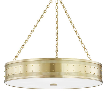 Hudson Lighting Gaines 6 Light Pendant, Aged Brass - 2230-AGB