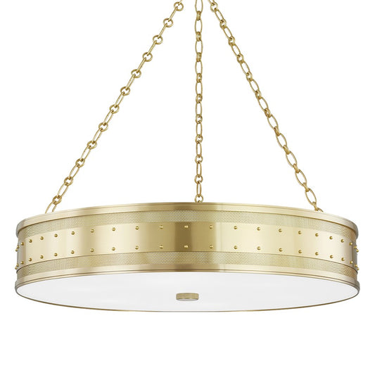 Hudson Lighting Gaines 6 Light Pendant, Aged Brass - 2230-AGB