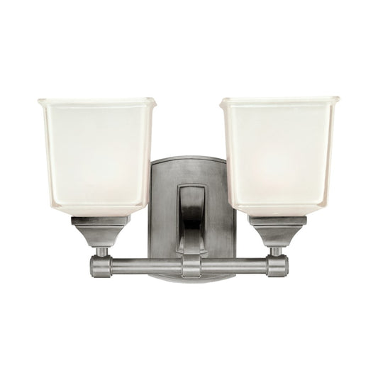 Hudson Valley Lakeland 2 Light Bath/Vanity, Satin Nickel/Clear/Frosted - 2242-SN