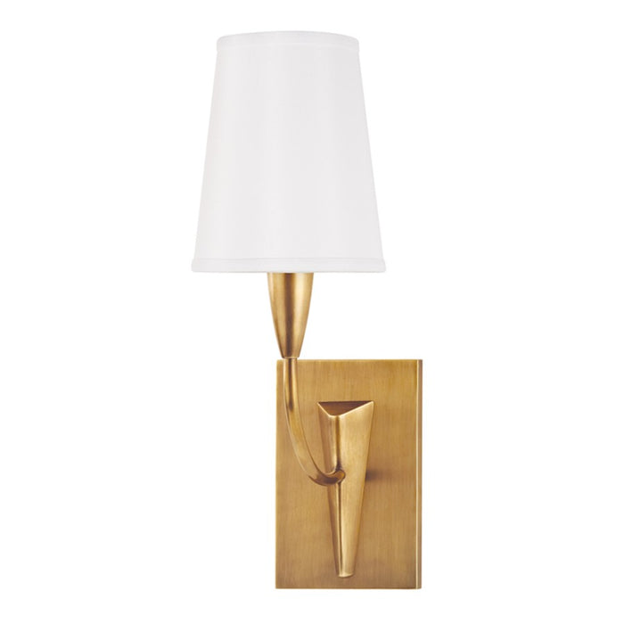 Hudson Valley Berkley 1 Light Wall Sconce, Aged Brass/White - 2411-AGB-WS