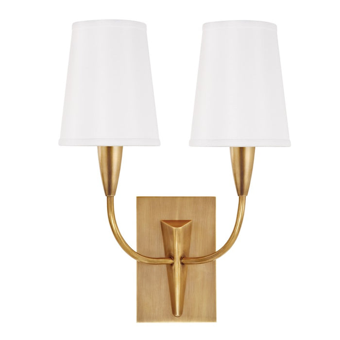 Hudson Valley Berkley 2 Light Wall Sconce, Aged Brass/White - 2412-AGB-WS