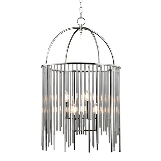 Hudson Valley Lewis 6 Light Chandelier, Polished Nickel/Clear - 2520-PN