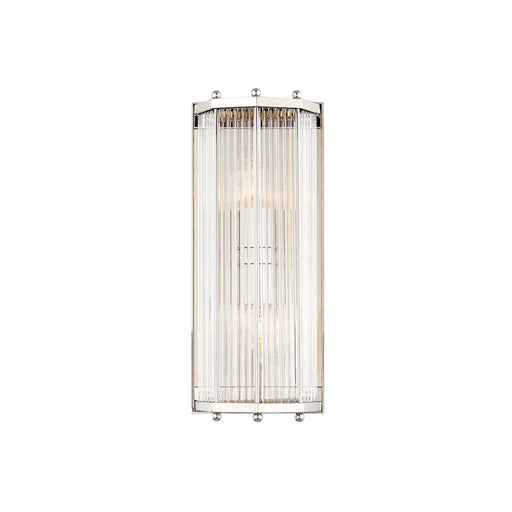 Hudson Valley Wembley 2 Light Wall Sconce, Polished Nickel/Clear Glass - 2616-PN