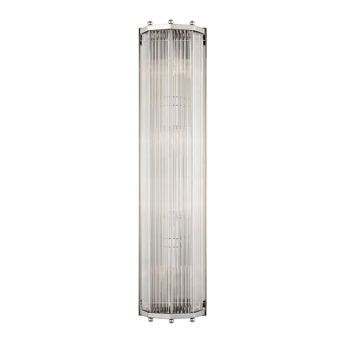Hudson Valley Wembley 4 Light Wall Sconce, Polished Nickel/Clear Glass - 2624-PN