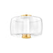 Hudson Valley Beau 1 Light Flush Mount, Aged Brass/Clear - 2814-AGB