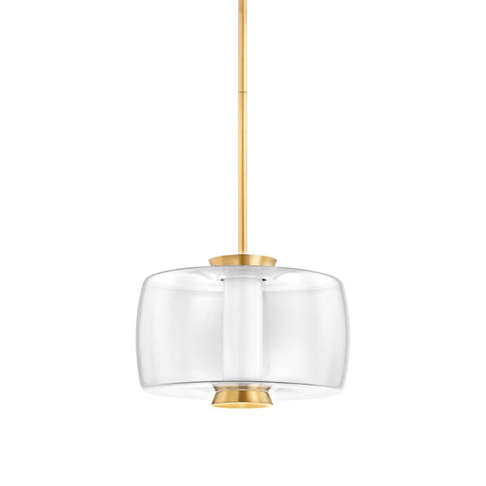 Hudson Valley Beau 1 Light 15" Pendant, Aged Brass/Clear - 2815-AGB