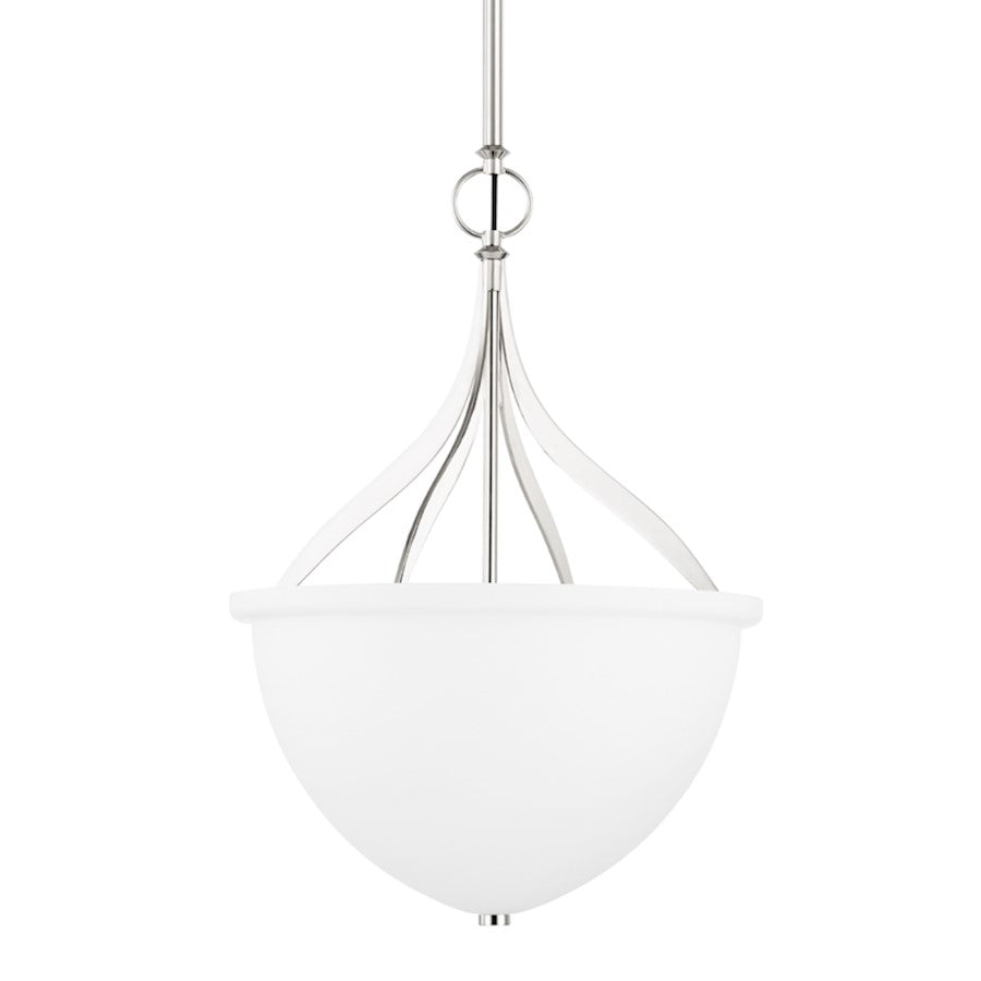 Hudson Valley Browne 3 Light Pendant, Polished Nickel/Opal Matte - 2817-PN