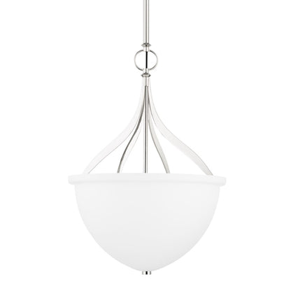 Hudson Valley Browne 3 Light Pendant, Polished Nickel/Opal Matte - 2817-PN