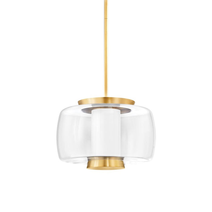 Hudson Valley Beau 1 Light 20" Pendant, Aged Brass/Clear - 2820-AGB