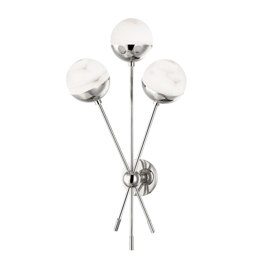 Hudson Valley Saratoga 3 Light 27" Wall Sconce, Polished Nickel - 2830-PN