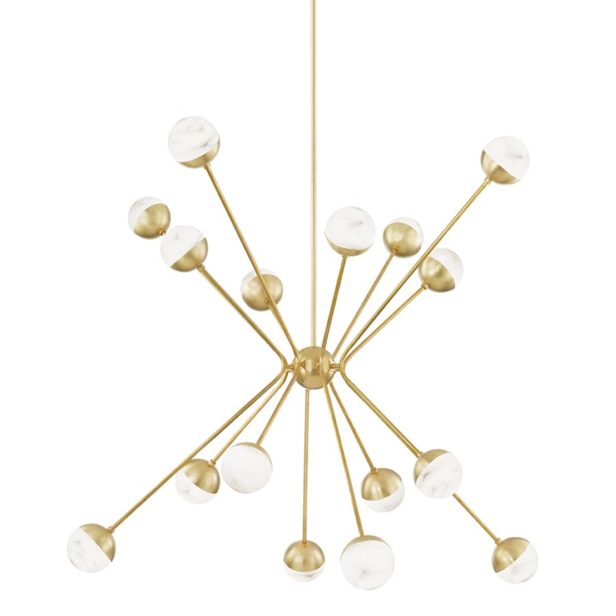 Hudson Valley Saratoga 16 Light Chandelier, Aged Brass - 2851-AGB