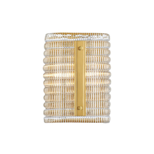 Hudson Valley Athens 2 Light 10" Wall Sconce, Aged Brass/Clear Glass - 2852-AGB
