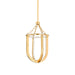 Hudson Valley Tournu 1 Light 12" Lantern, Aged Brass/White - 2913-AGB