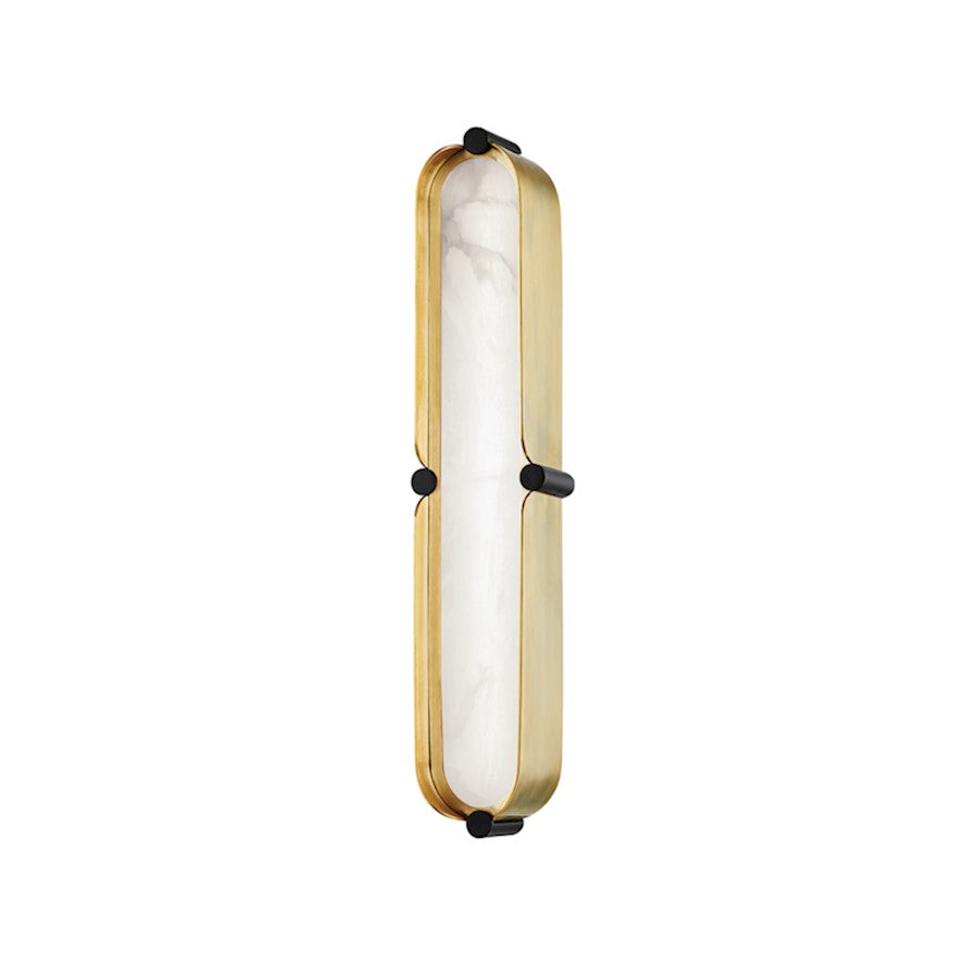 Hudson Valley Tribeca Small Led Bath Bracket, Aged Brass/Black - 2916-AGB-BK