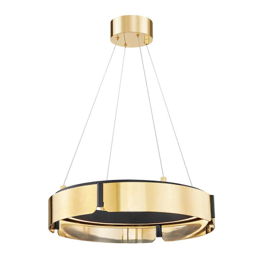 Hudson Valley Tribeca Small Led Chandelier, Aged Brass/Black - 2922-AGB-BK